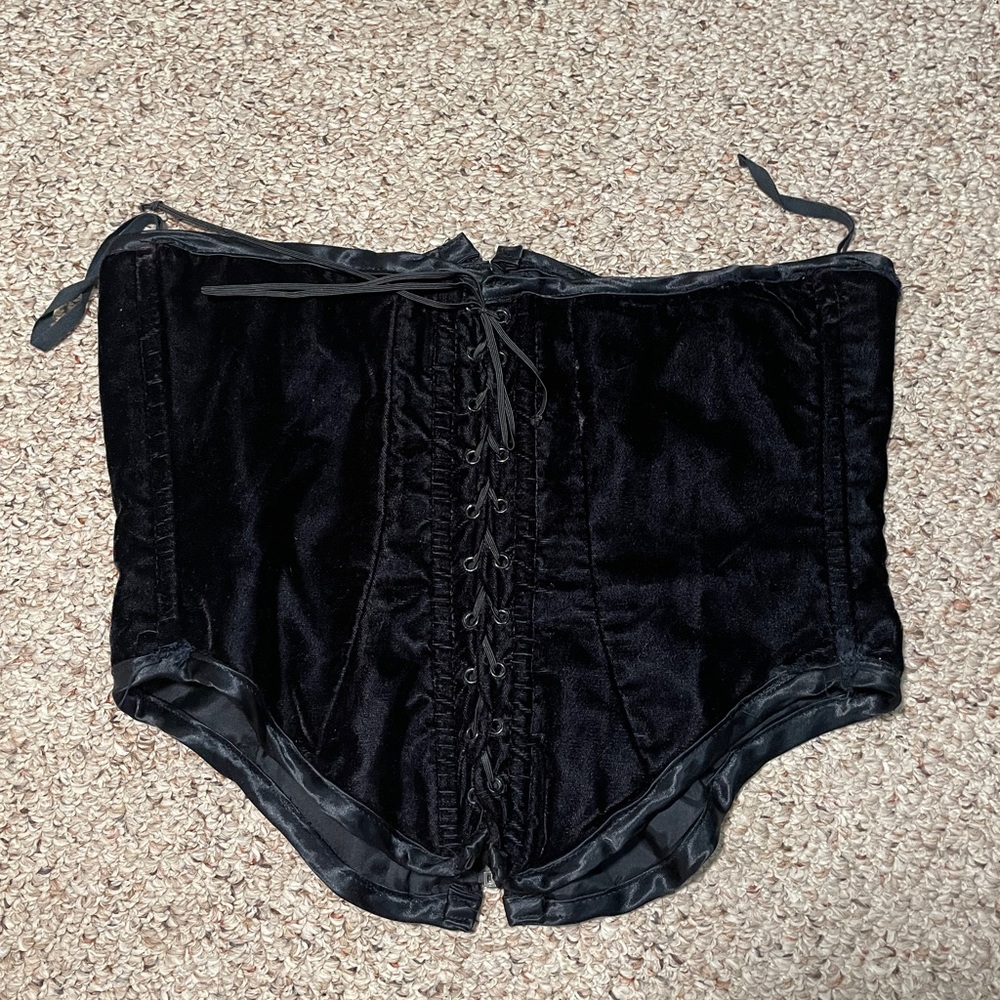 Black Velour Waist Corset